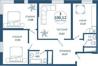 планировка квартиры в ЖК "Седьмой Континент"